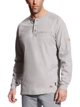 air henley top in silver fox heather