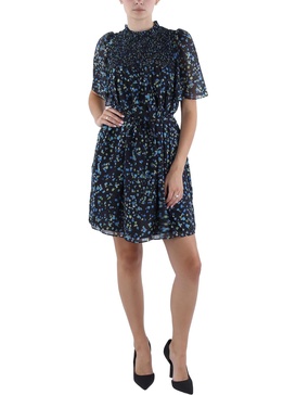 womens floral print above knee shift dress