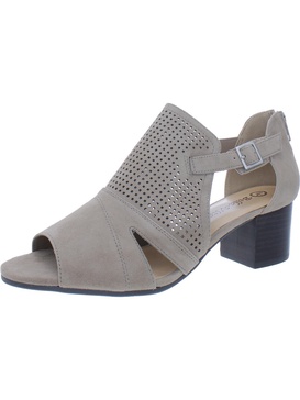 illiana womens faux suede open toe block heels