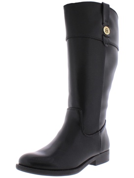 shano womens faux leather wide calf riding boots