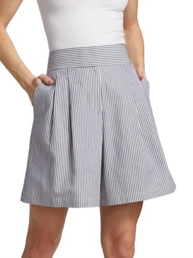 leroy striped shorts in navy multi