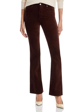 farrah womens velvet high rise bootcut jeans