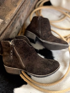 women's charming hidden leopard booties in black