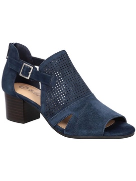 illiana womens leather perforated block heel
