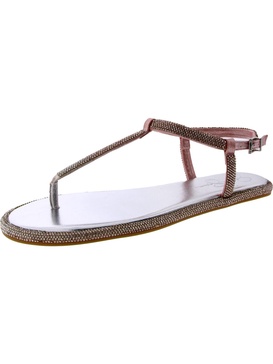 oliara womens shimmer man made t-strap sandals