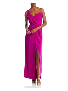 womens crepe long evening dress
