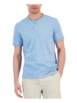 mens knit slub henley shirt