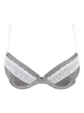 vichy citadine three part seam bra in black/white