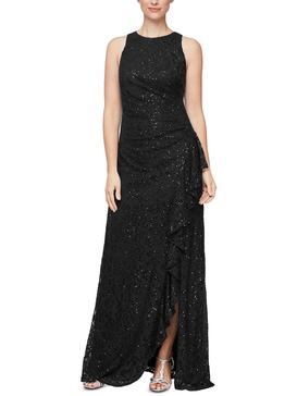 womens lace sleeveless evening dress