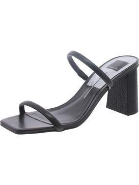 peyton womens fax leather square toe block heel