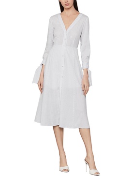 womens cotton pinstripe shirtdress