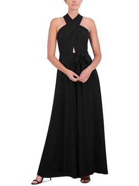 womens halter crossover jumpsuit