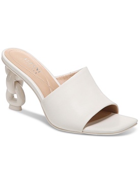 kasy  womens faux leather slip on heels