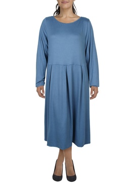 womens pleated office midi dress