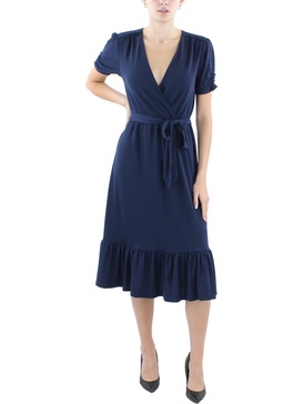 womens midi surplice midi dress