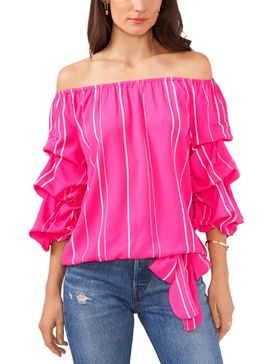 plus   womens gathered sleeve tie front pullover top