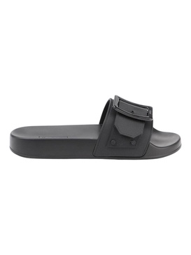 jeline 6231191 women's black rubber slide sandals