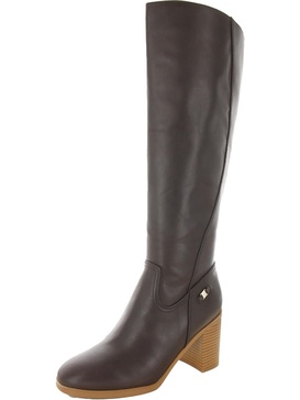 odettee womens leather almond toe knee-high boots