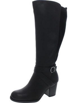 womens faux leather tall knee-high boots