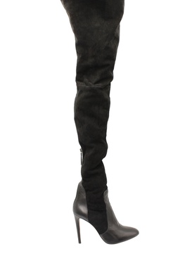 all i need 105 over-the-knee high-heel boots in black suede