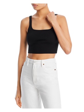 womens ribbed ribbed knit cropped