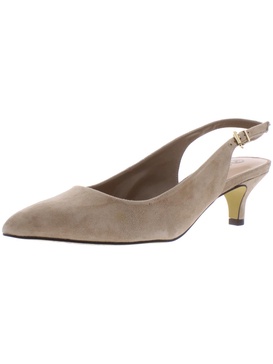 scarlett womens suede solid slingback heels