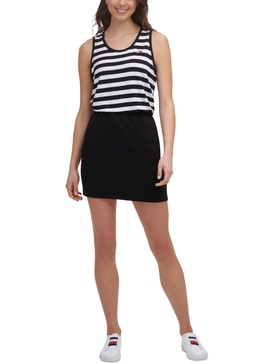 womens striped colorblock t-shirt dress