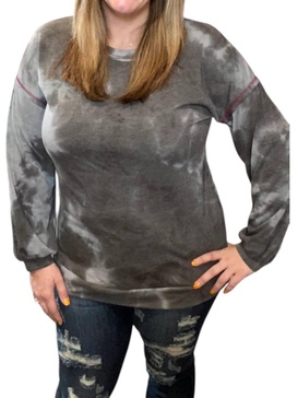 french terry tee in charcoal grey