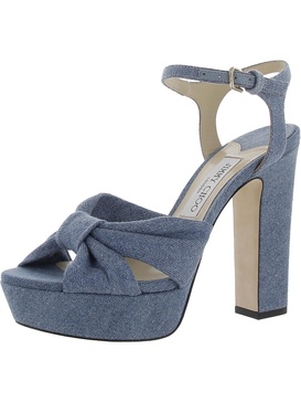heloise womens denim bow platform sandals