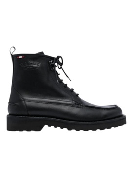 nokor 6239793 men's black moc toe leather boots