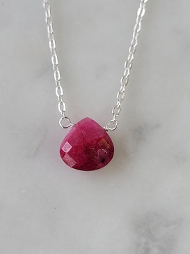 stephanie delicate drop necklace in ruby