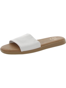 paloma womens leather peep-toe slide sandals