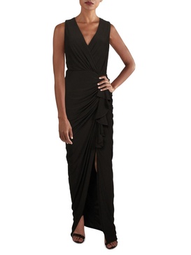 womens gathered maxi evening dress
