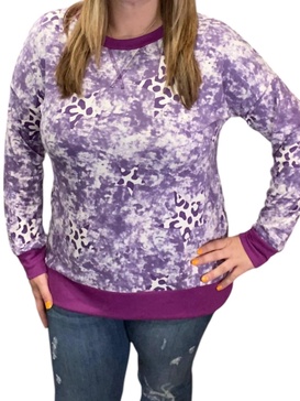 star tie dye weekender tee in purple