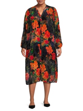 renna burnout dress - plus in catalina blue burnout