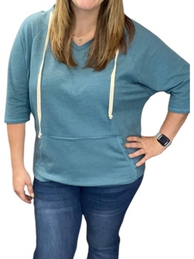 relaxed fit hoodie in teal