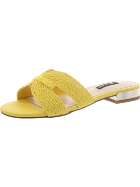 wn irenie 2 womens woven metallic slide sandals