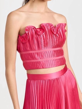 oriel bustier top in dahlia pink fuschia