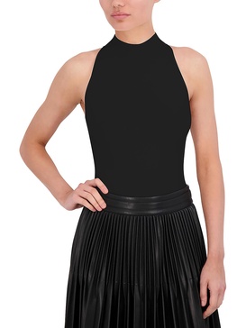 womens ribbed halter bodysuit
