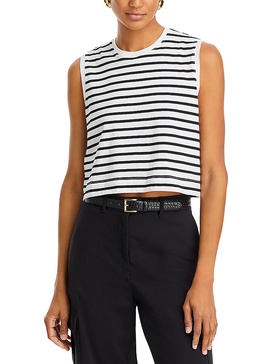 womens crewneck sleeveless cropped