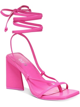 alana womens faux leather ankle tie slingback sandals