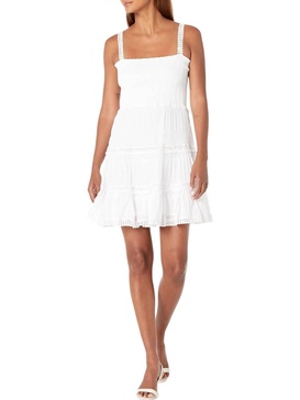 happy tiers dress in white