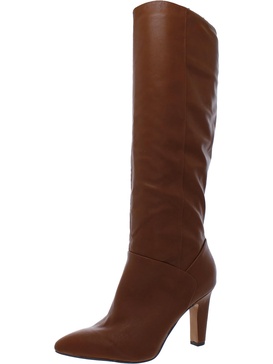koko womens zipper pointed toe knee-high boots