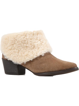 snowcap bootie womens faux suede pointed toe shooties