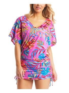 womens printed caftan cover-up