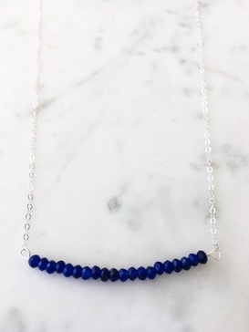 michelle bar demi fine necklace in sapphire