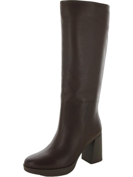 genn-align womens leather round toe knee-high boots