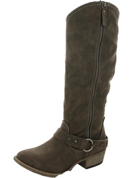 merlot womens leather zip up cowboy, western boots