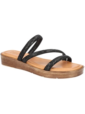 womens leather rhinestone wedge sandals
