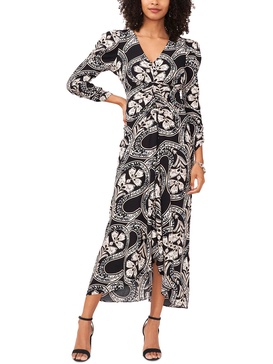 womens printed rayon maxi dress